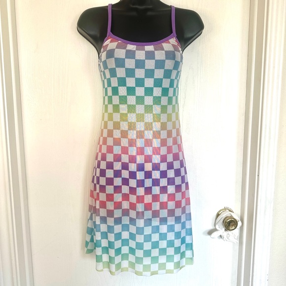 Sugar Thrillz Pastel Rainbow Mesh Dress - Picture 2 of 7
